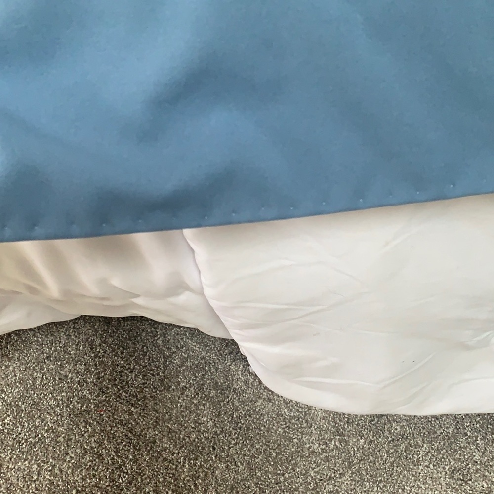 Hem of blue dress